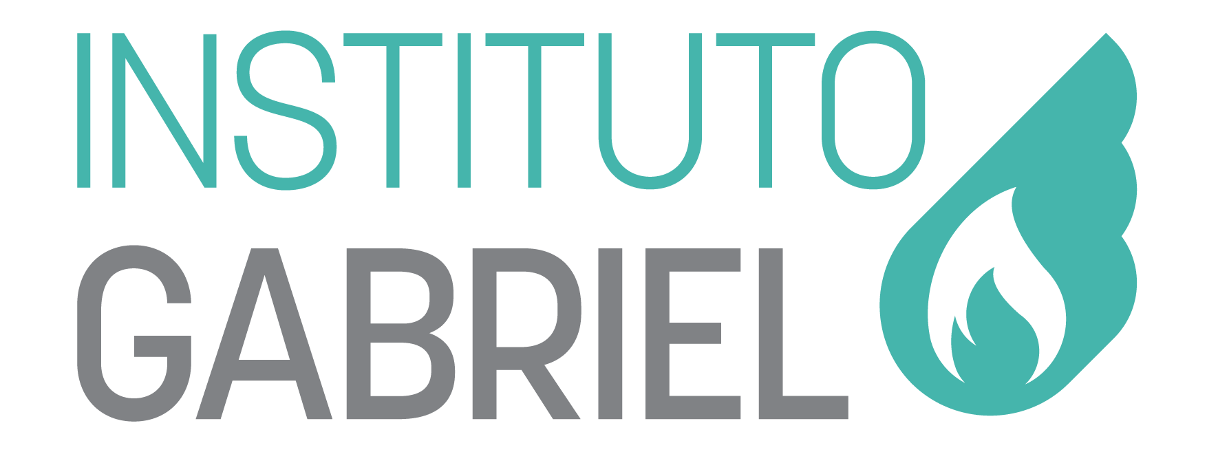 Logotipo do Instituto GABRIEL em texto de duas linhas, a palavra instituto em verde e GABRIEL em cinza, com uma chama na cor verde à direita